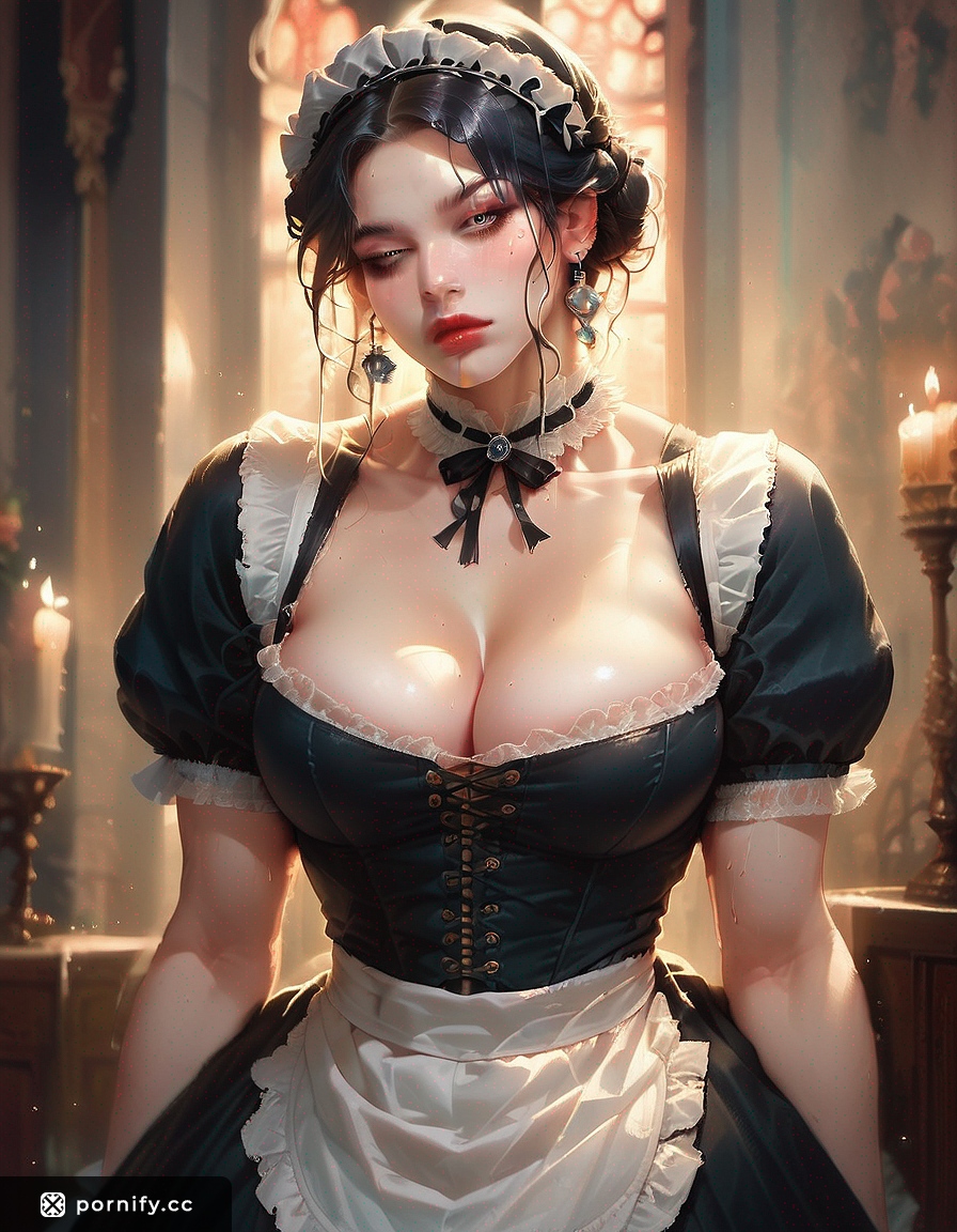 Muscular Hentai Maid - Front View