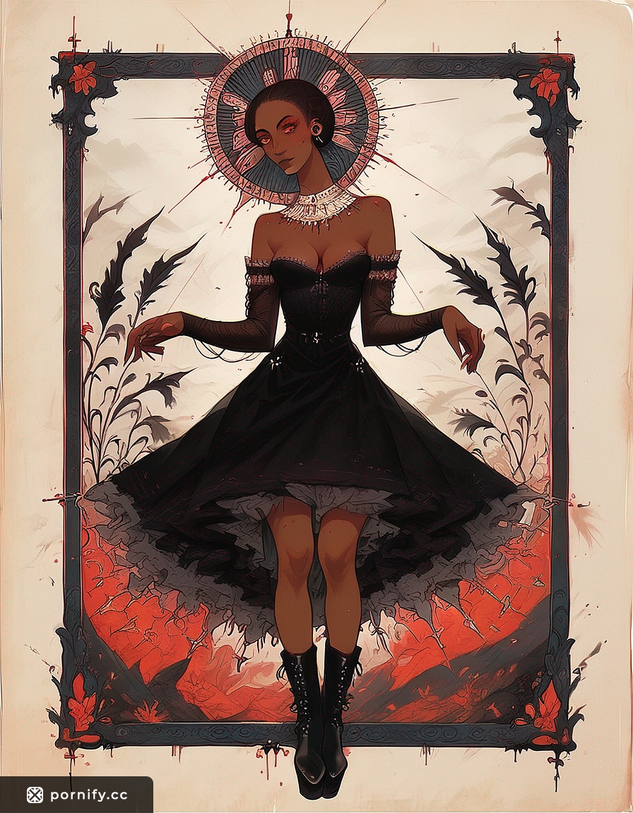 Ebony Goth Hentai - Medieval Art Back View 🔥⚔️
