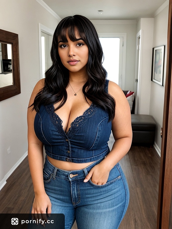 Curvy Hispanic Beauty in Jeans & Makeup 👖💄