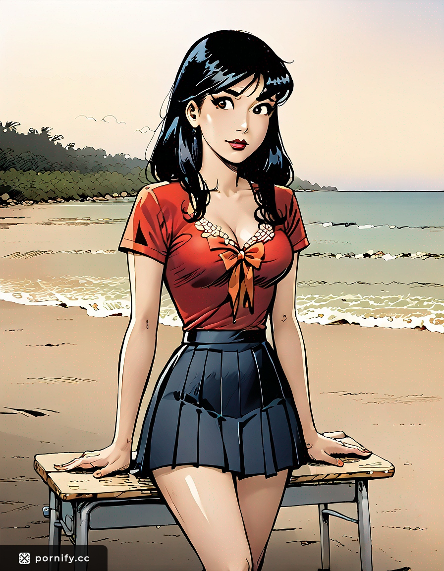 Anime Schoolgirl on Beach 🌊🎒👙