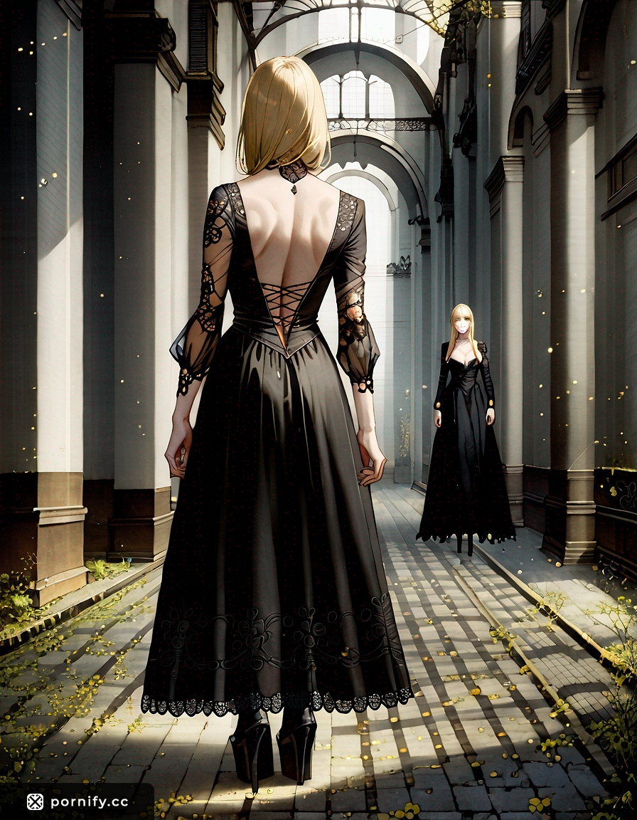 Goth Blonde Shirt Lift - Sexy Back View 🌟🔥