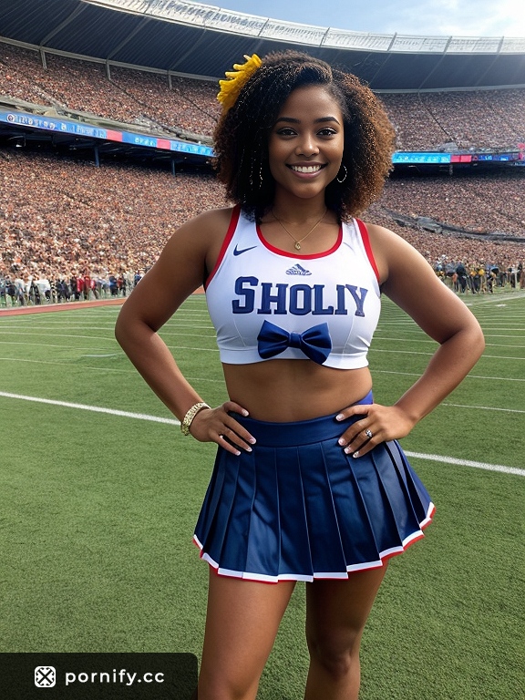 Ebony Cheerleader Back View - Outdoor Christmas 🎄🔥