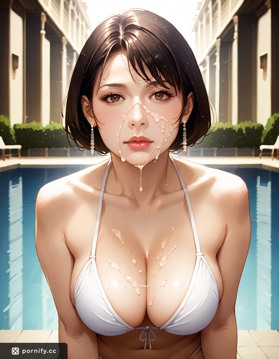 Anime Curvy Bikini Cumshot Poolside 🏊‍♀️💦