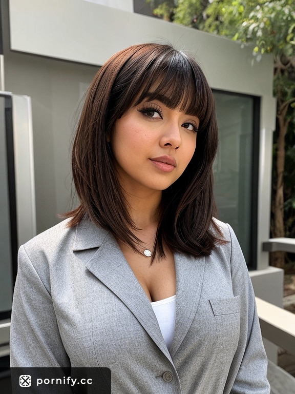 Cumshot Lab Coat Brunette - Outdoor Scene 💦👩‍🔬