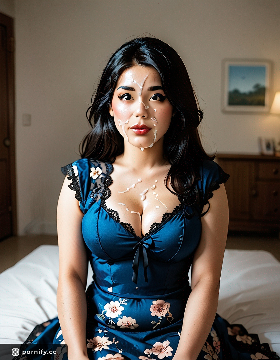 AI Asian Chubby in Long Dress - Hyperrealistic Cumshot Scene 💦👗🔥