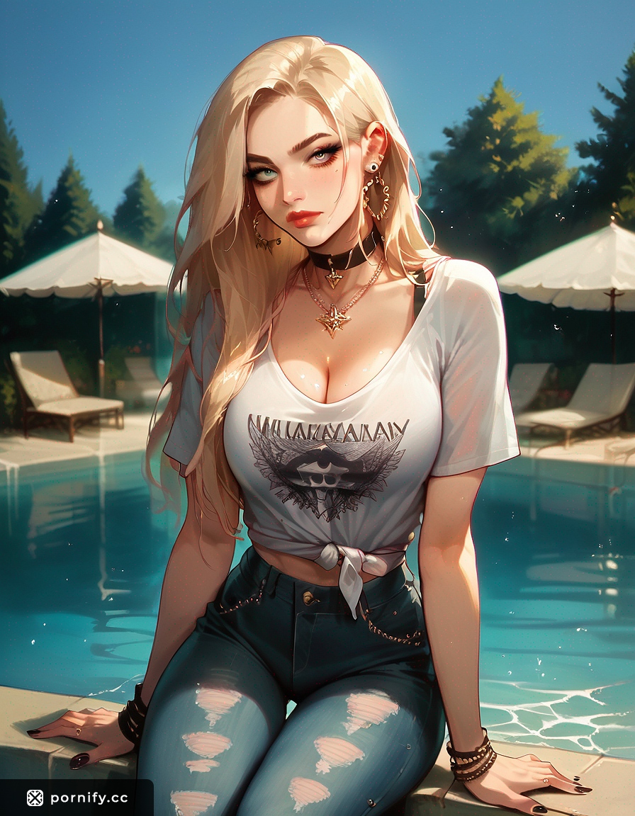 Fit Caucasian Bikini Babe at Pool 🌊