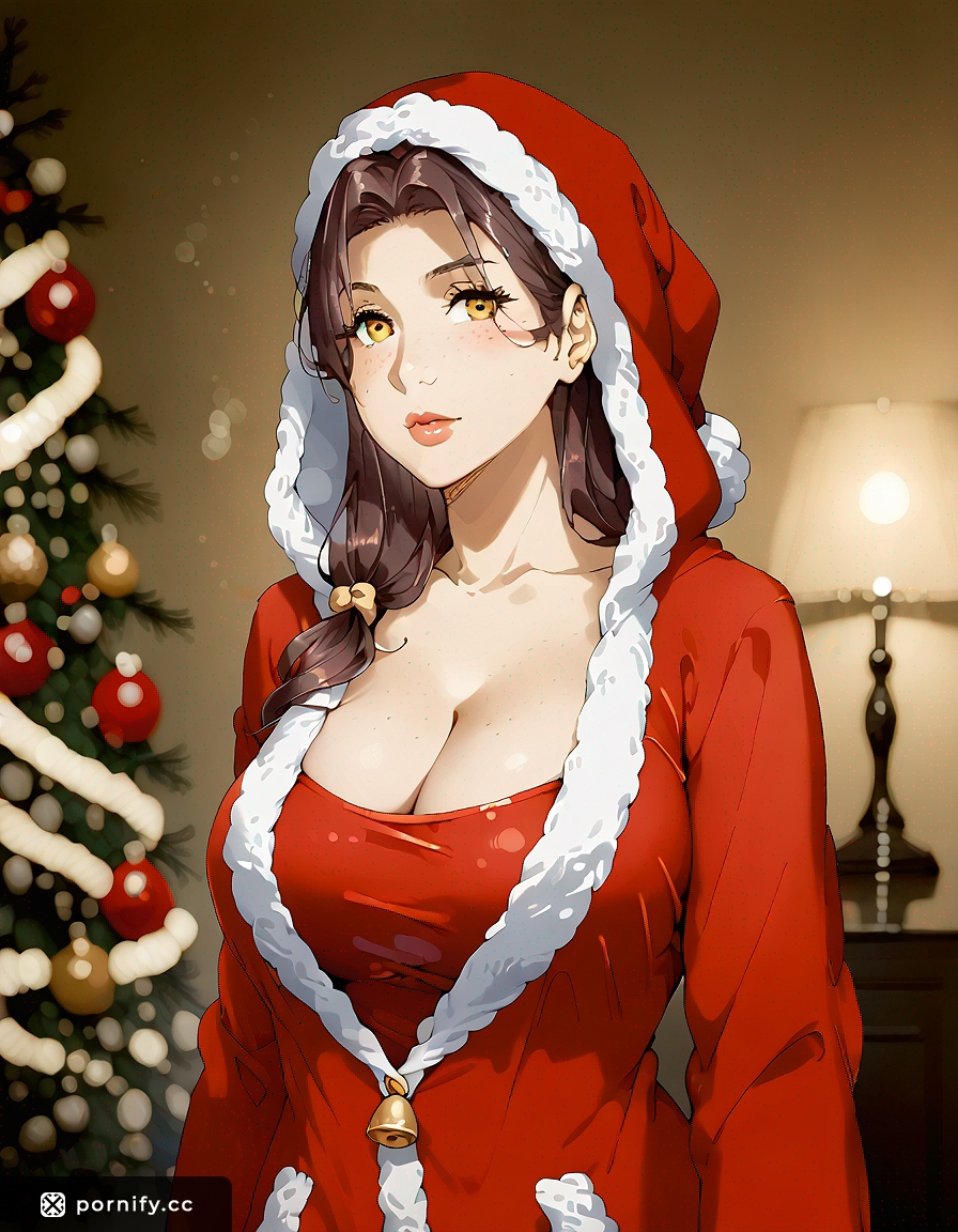 Anime Girl Back View in Christmas Onesie ⛄🎄