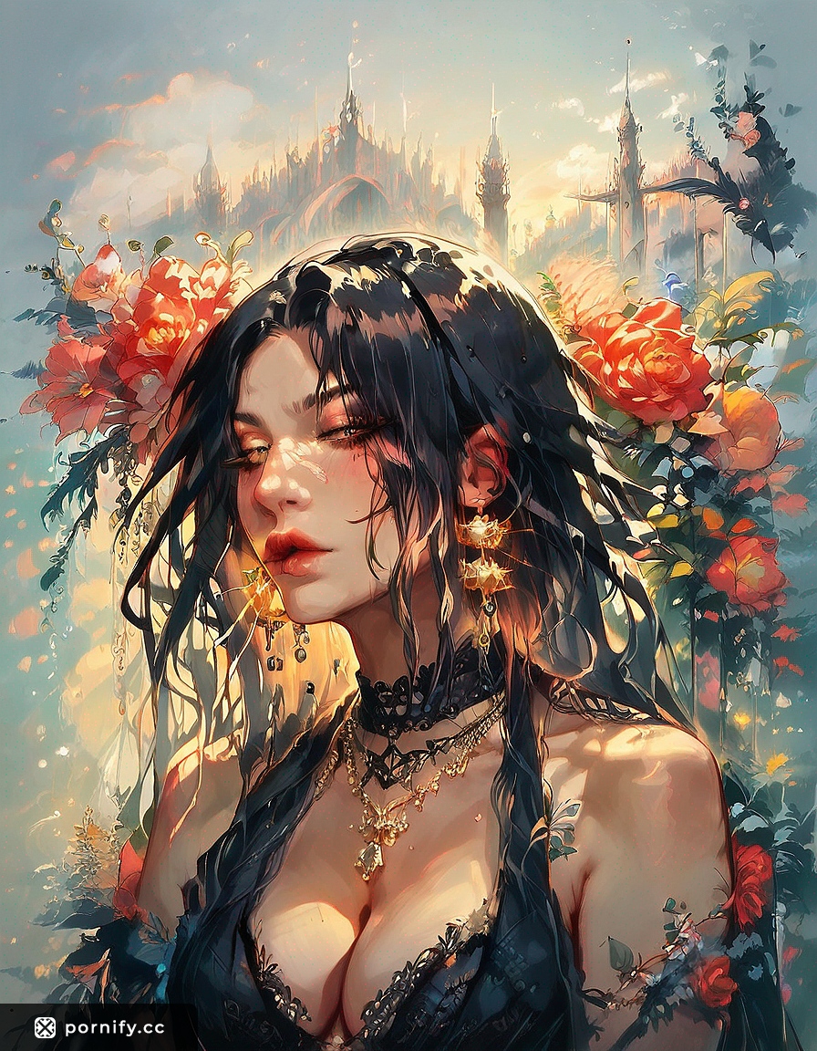 Ebony Fancy Dress Hentai Art 🖤🏙️