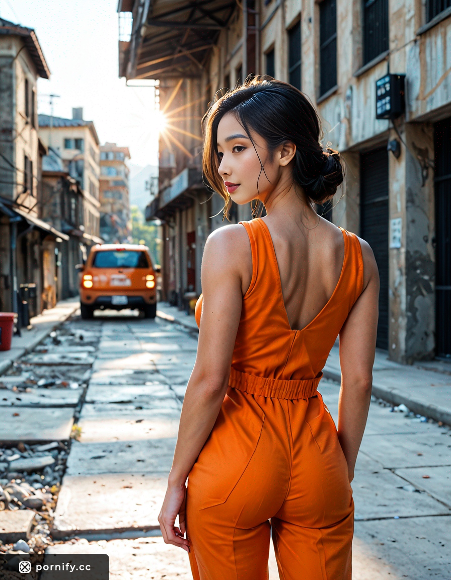 Tanned Asian Prisoner Back View - 3D Animation