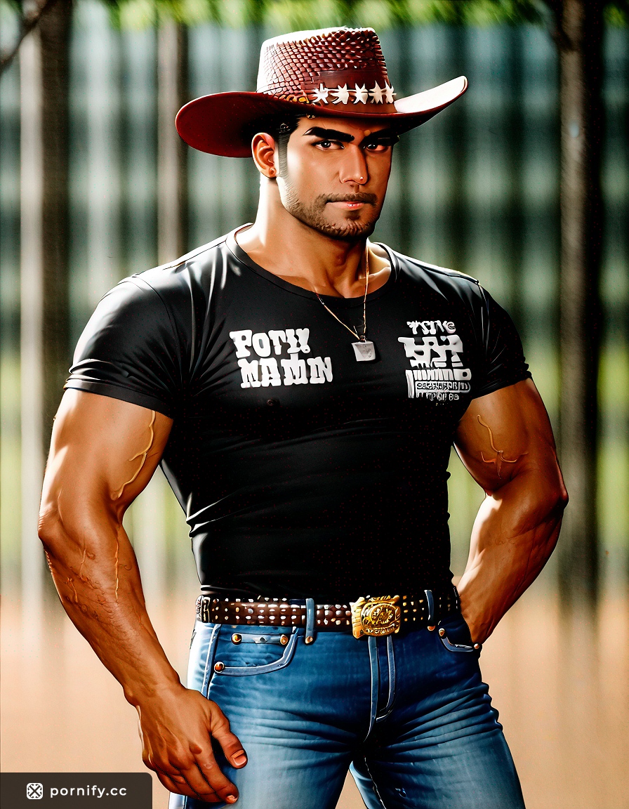 🤠 Tanned Hispanic Cowboy - Sexy Outdoor Pose 🌵🔥