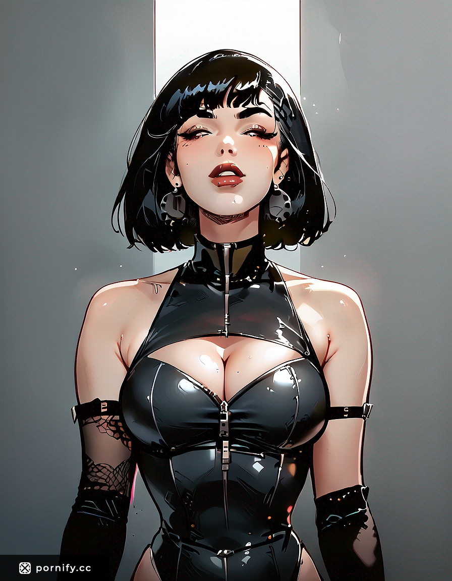 Asian Latex Babe Back View - Hentai Comics Style 🖤🎨