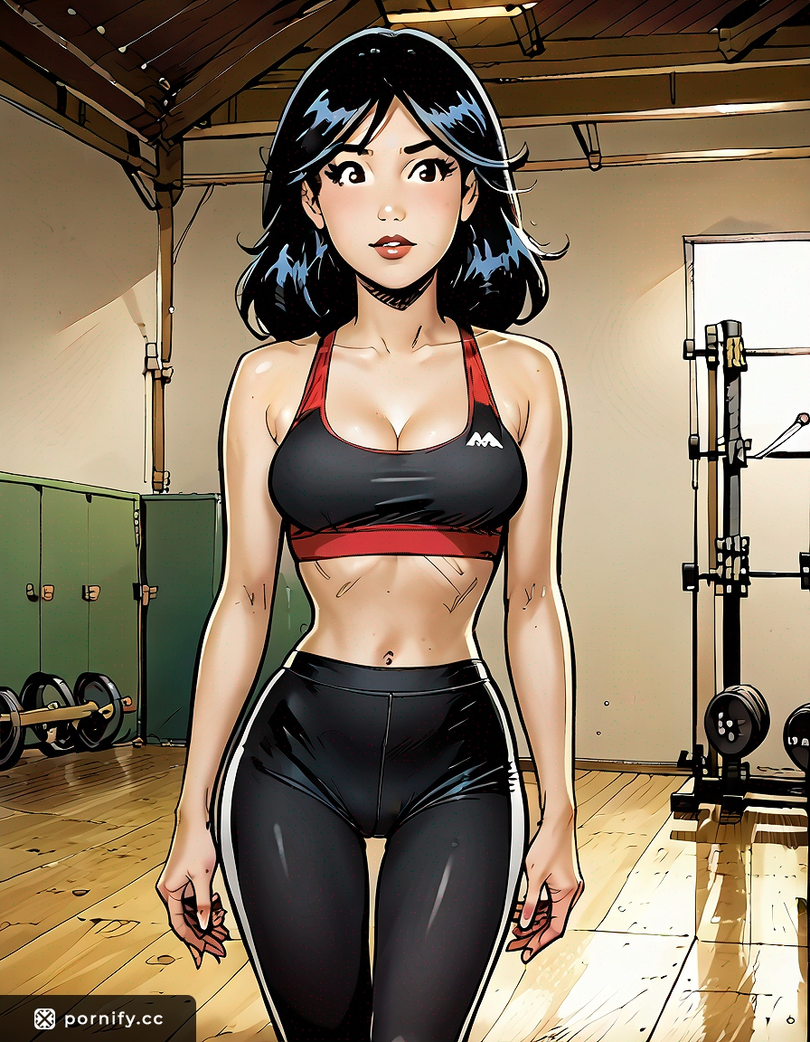 Anime Asian in Leggings - Front View 💖👖