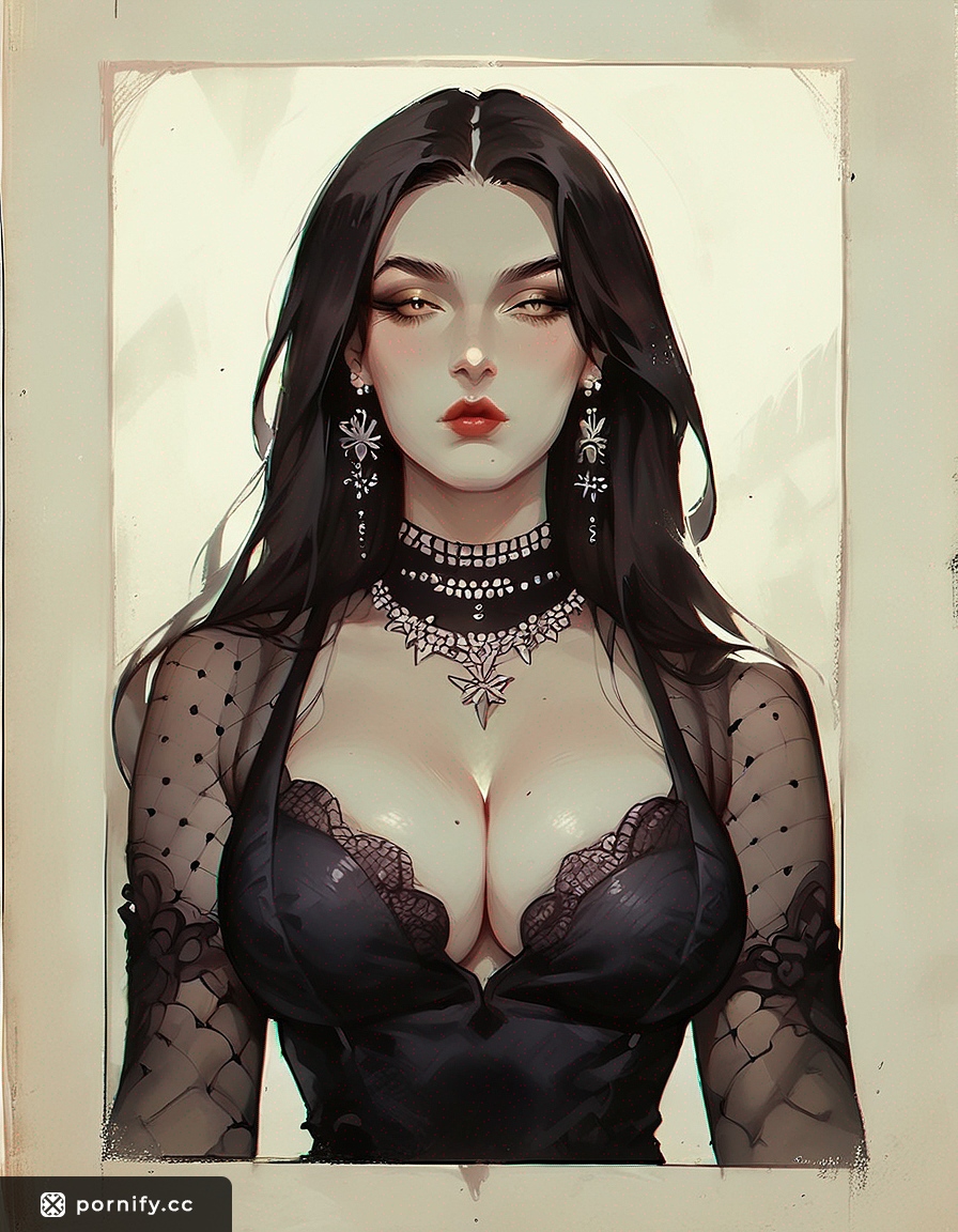 Medieval Brunette in Pencil Dress - Hentai Art 🌿🎨