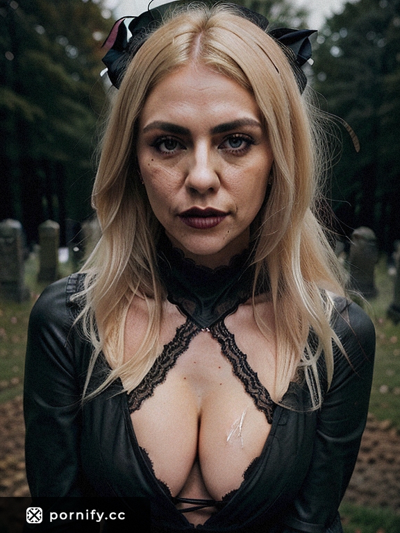 Goth Blonde Cumshot Tease - Curvy Outdoor Fantasy 💦🔥