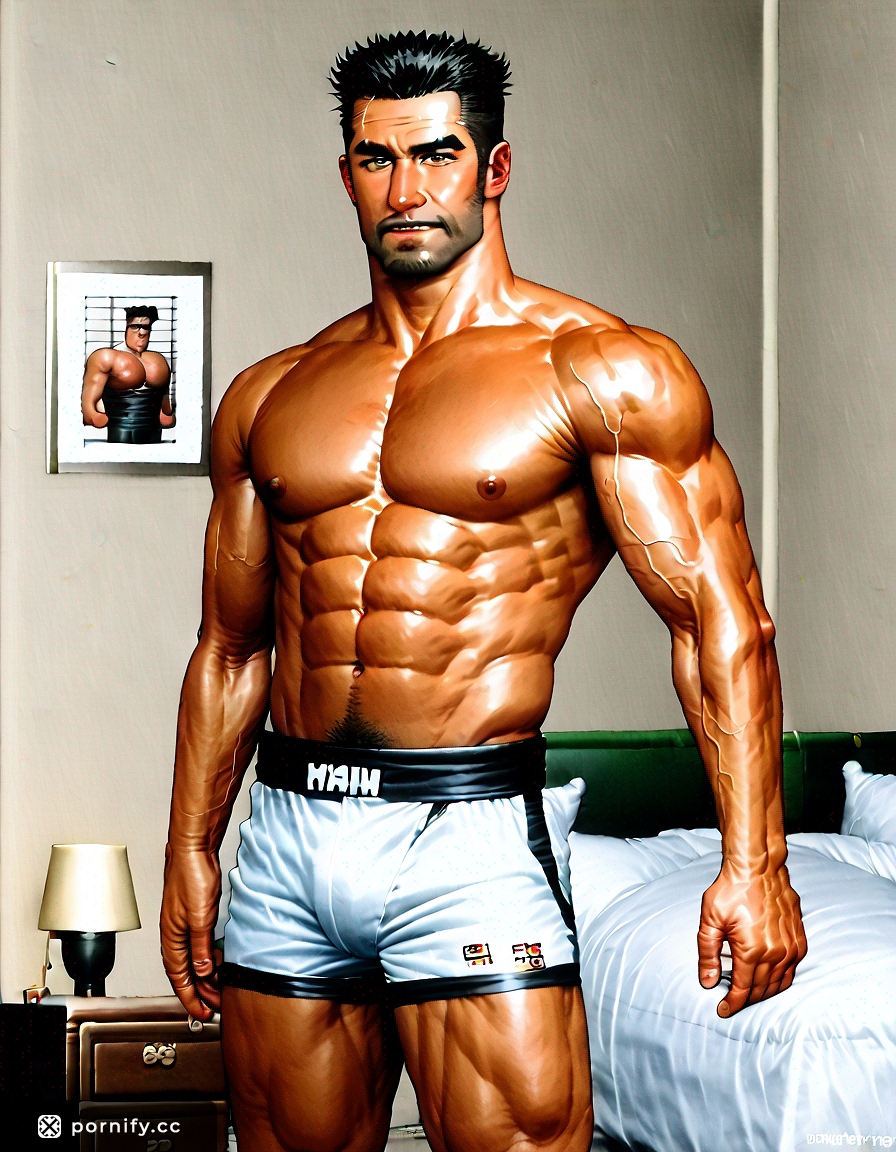 Muscular Anime Guy in Boxers - Bedroom Scene 😈🛏️