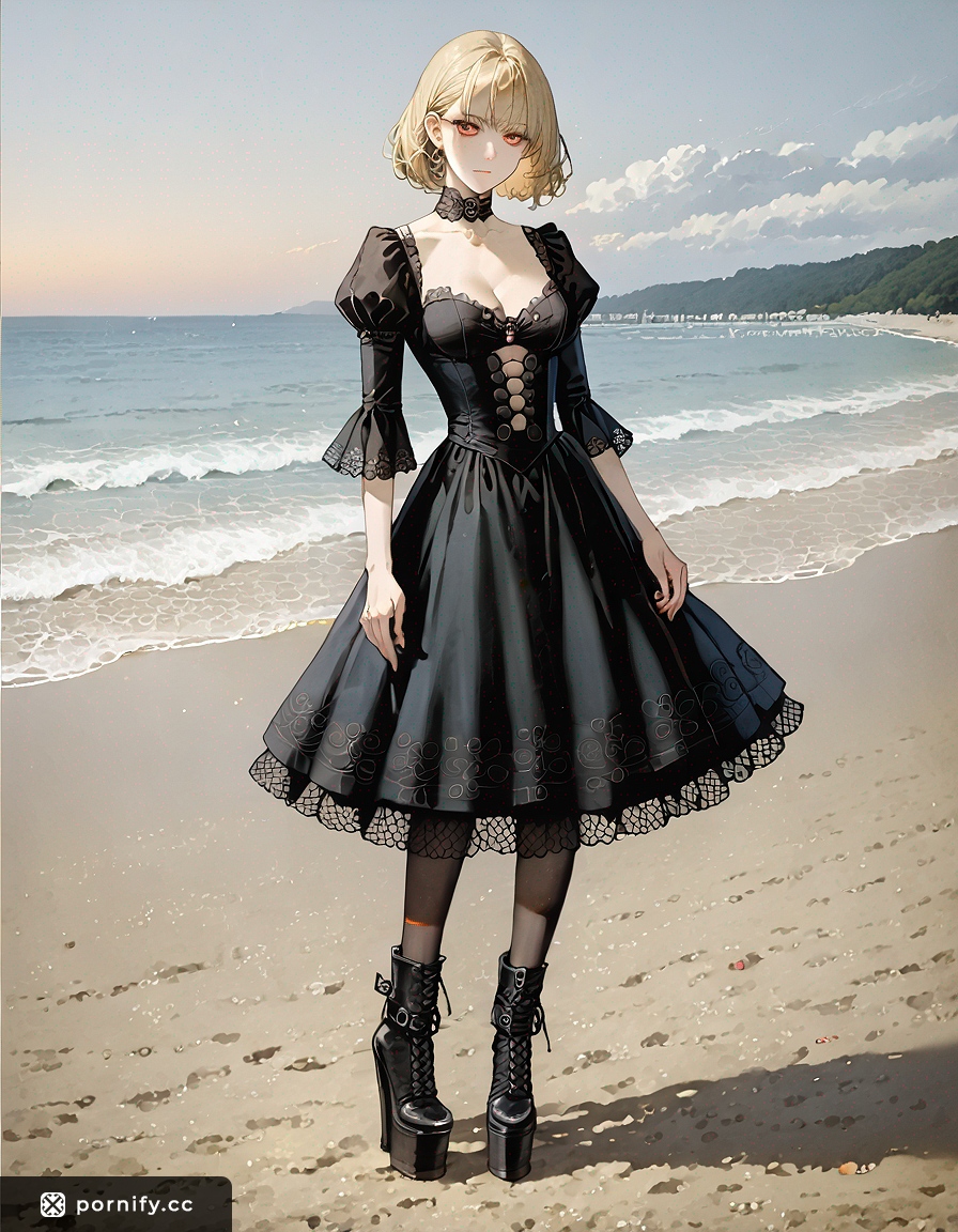 Goth Blonde Bikini Beach Babe 🏖️💀
