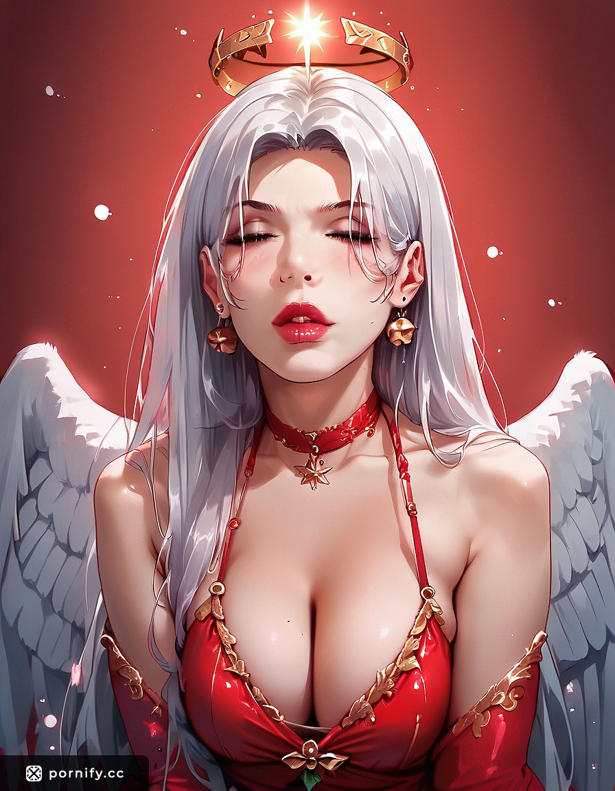 🎄 Hentai Angel in Christmas Attire - Front View 🔥