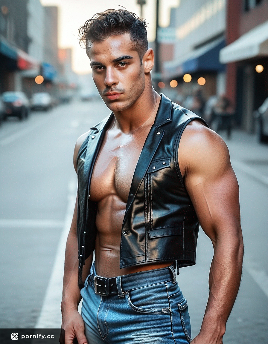 Hispanic Dilf Sleeping in Leather Vest & Jeans 😴🔥
