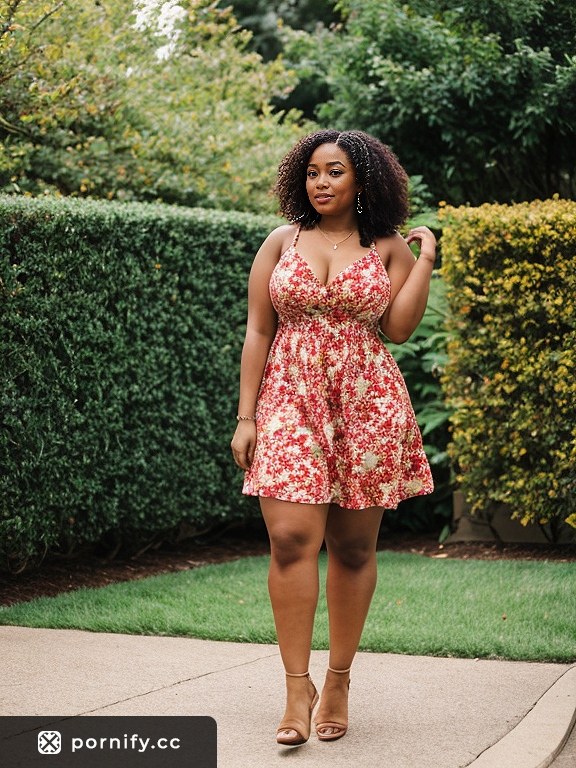 Ebony Beauty in Summer Dress 🍑🔥