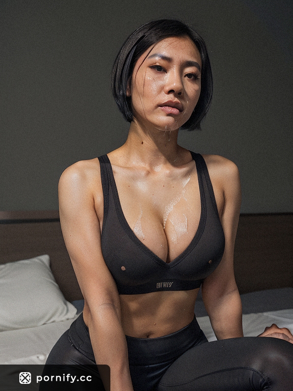 Asian Teen Cumshot - Leggings Bedroom Scene 💦🔥