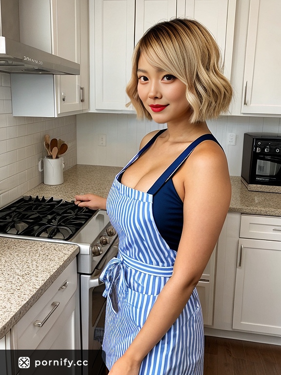 Blonde Asian Maid Petite Pose 🍑👗🔥
