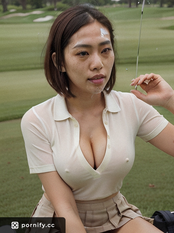 Blonde Petite Asian with Freckles - Golf Attire Cumshot 🏌️‍♀️💦