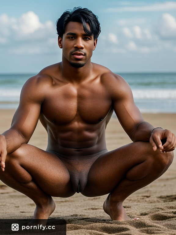 Huge Black Cock at the Beach: Ebony God Unleashes His Horny Desires