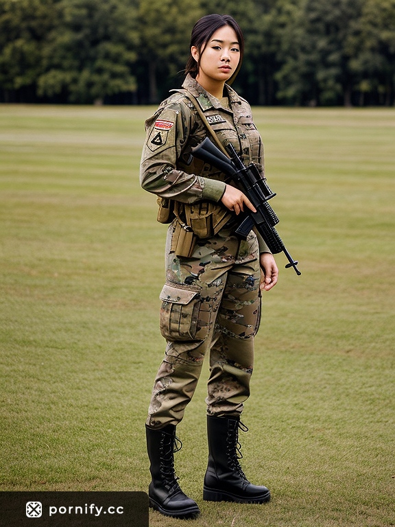 Military Uniform Babe - Front View 🌟🔥