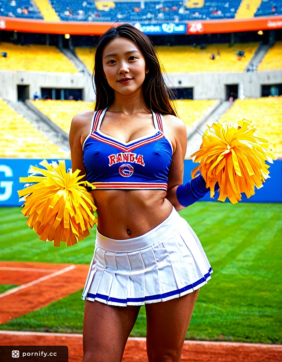 Chubby Asian Cheerleader - Sexy Front View 🎀🔥