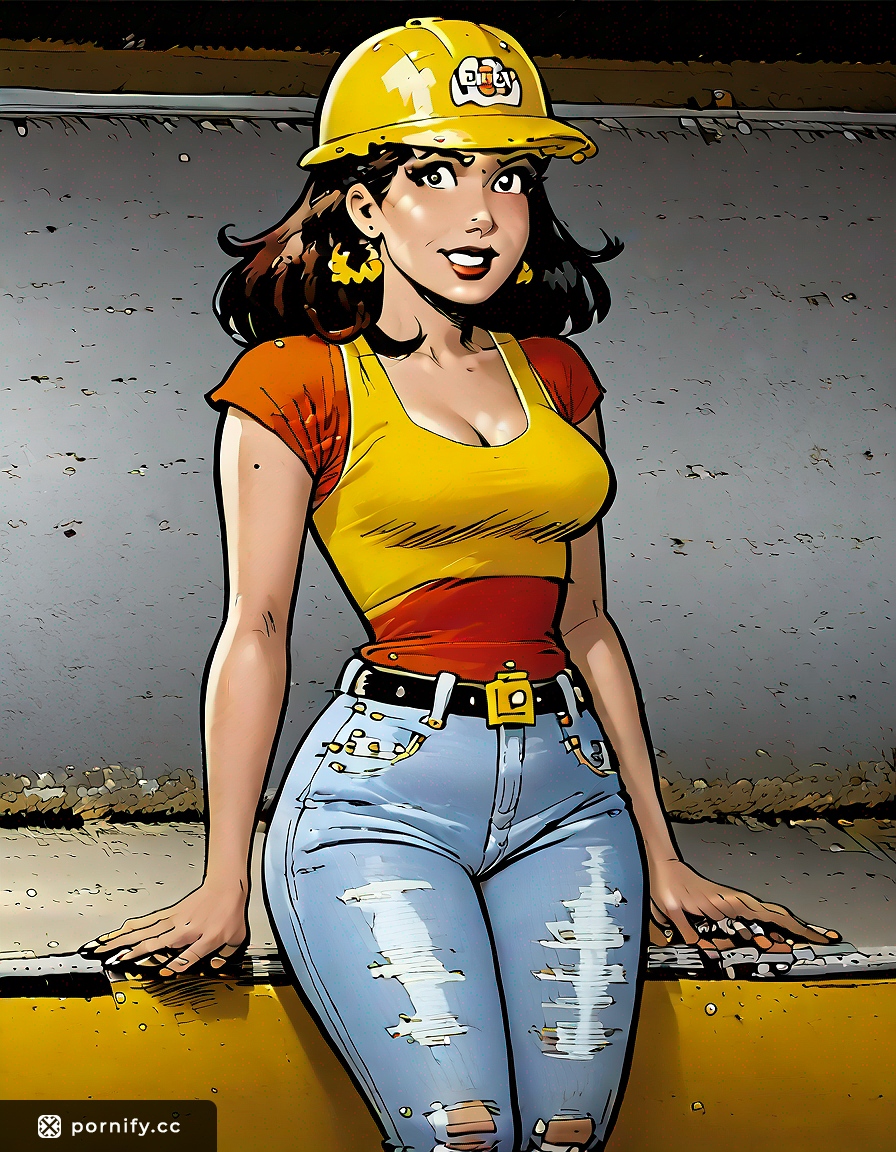 Hispanic Brunette Construction Worker Back View 🏗️👷‍♀️🔥