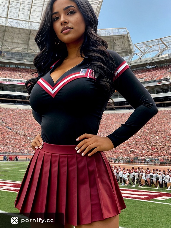 Hispanic Cheerleader Back View - Sexy Curves 👙🔥