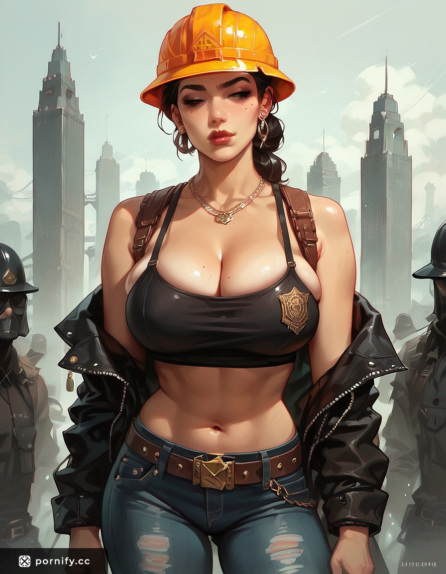Hispanic MILF Construction Worker - Big Boobs Front View 🏗️🔥
