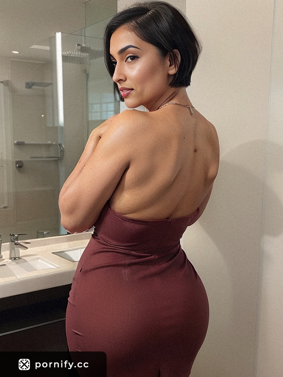 🔥 Hispanic MILF Lifts Dress - Red Lipstick Curves