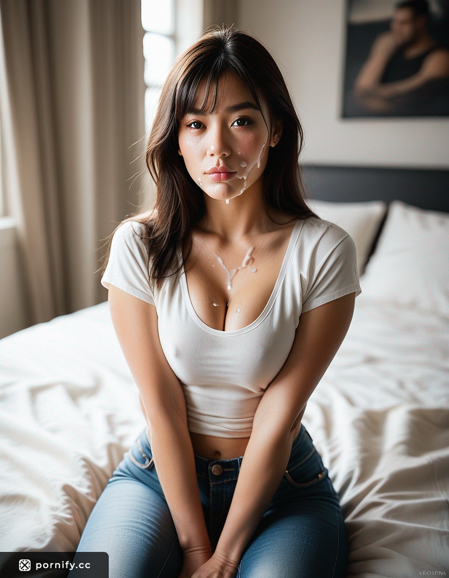 Brunette Back View Cumshot - Curvy Asian Studio Pose 🔥🌶️