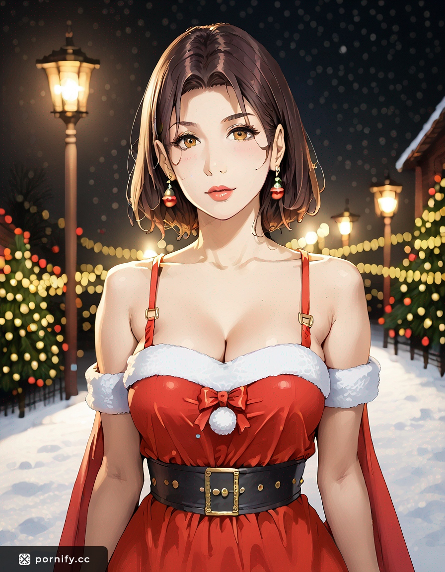 Petite Hispanic Brunette in Christmas Poncho 🎄✨