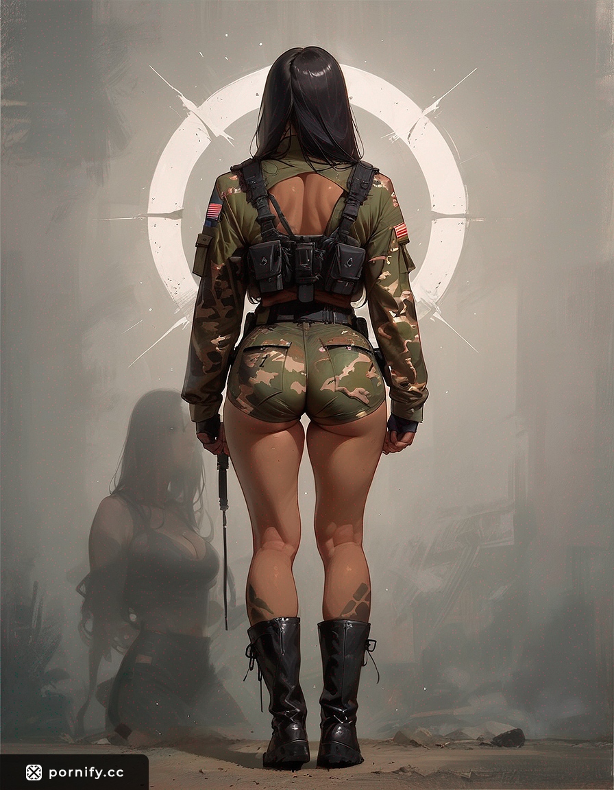 Ebony Beauty Military Shirt Lift 👩🏿‍✈️🔥