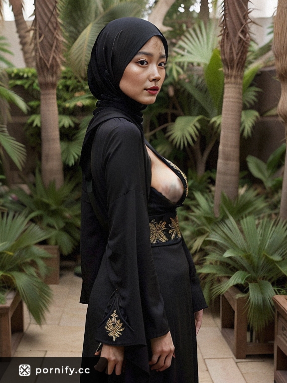 Hijab Back View - Slim Asian Beauty 🧕🏼✨