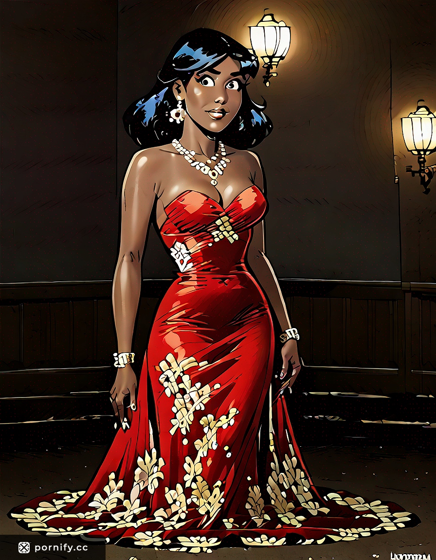 Ebony Anime Girl in Fancy Dress - Brunette Beauty 🌟👗