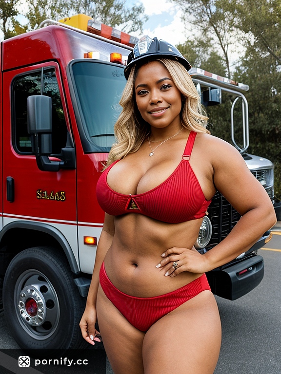 Blonde Firefighter Back View 🔥👩‍🚒