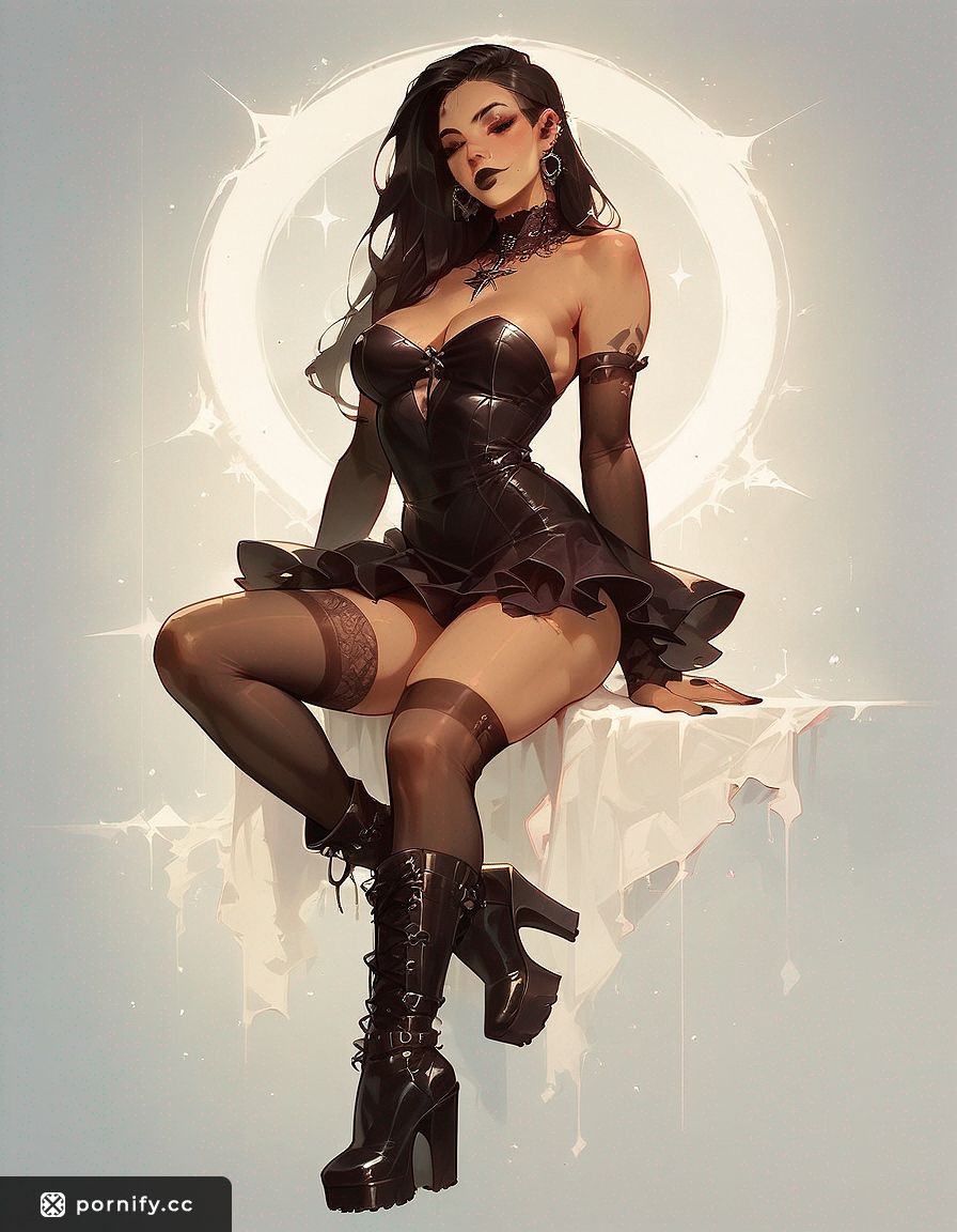 Goth Latina Back View - Medium Breasts 🔥⚡