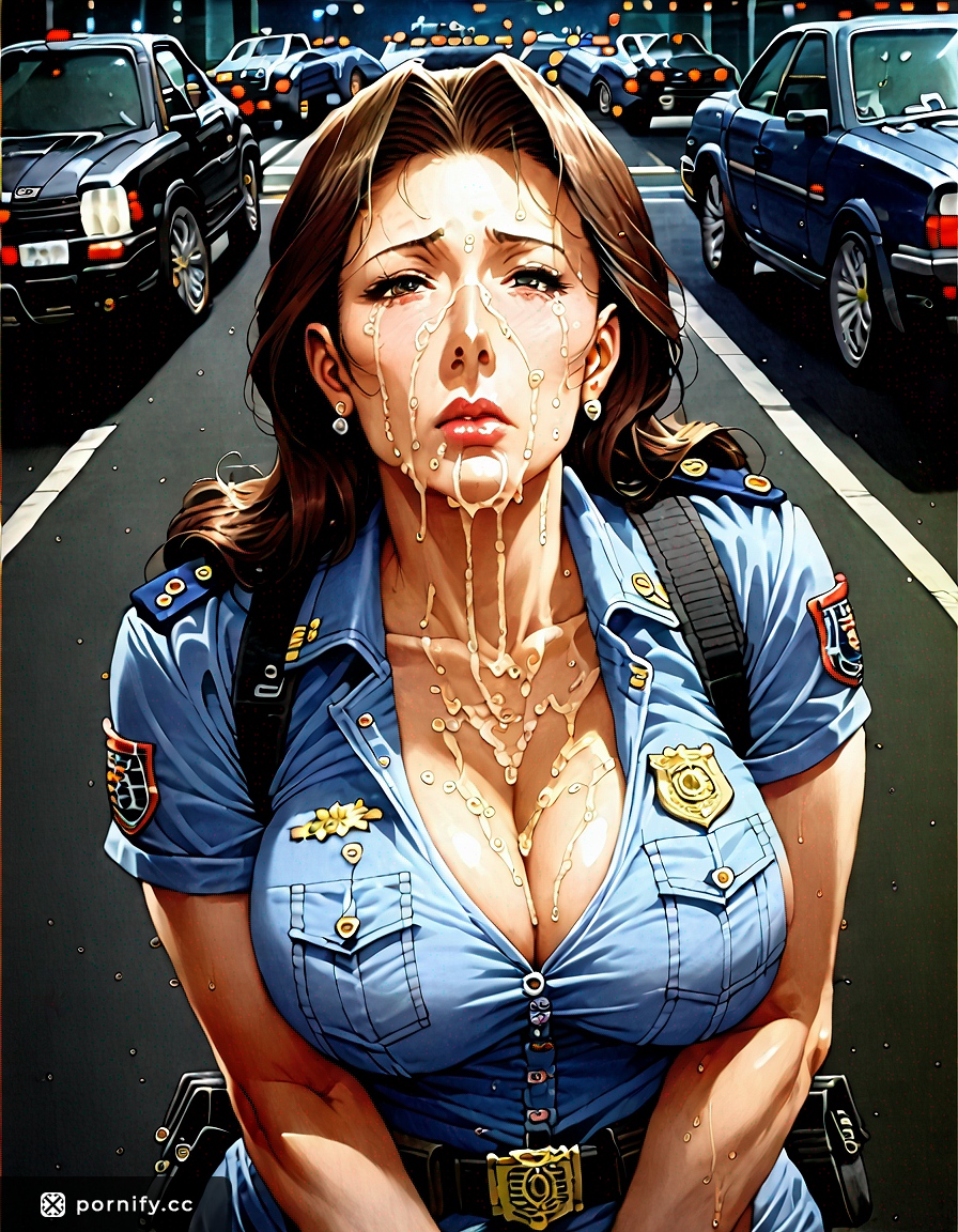 Anime Police MILF Cumshot - Curvy Brunette Back View 👮‍♀️💦