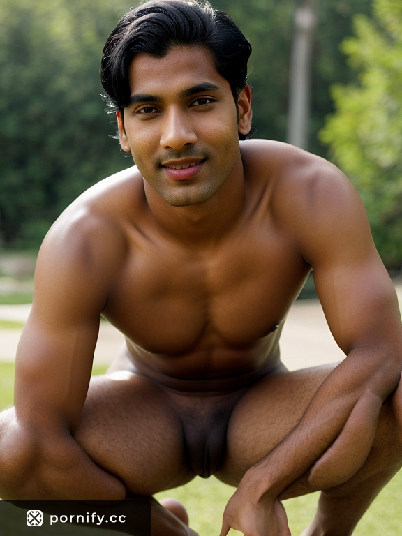 Huge Black Indian Cock: Bathing in the Park with Red Lipstick & Horny Expression