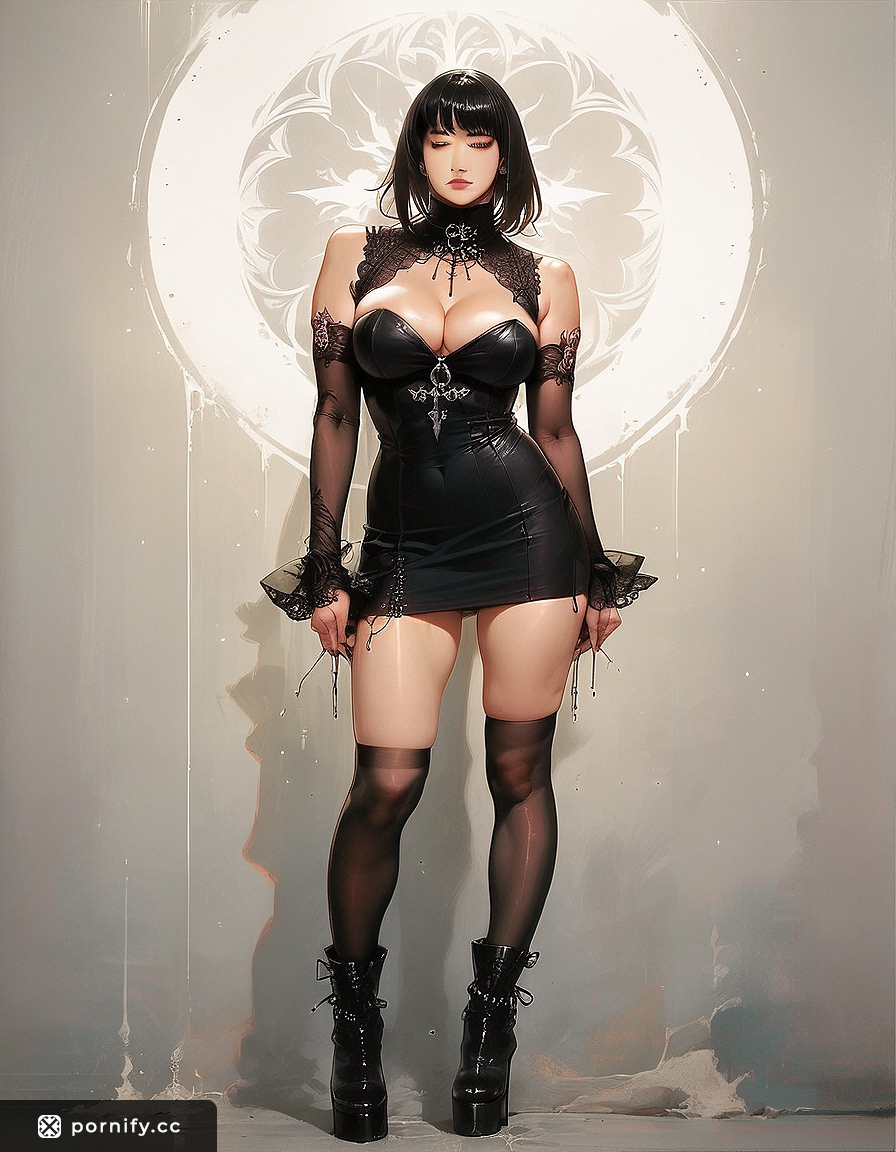 Goth Asian Muscle Girl 💪🖤🔥