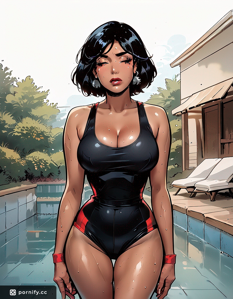 Sporty Asian MILF Shirtlift - Poolside Curvy Babe 🏊‍♀️🔥