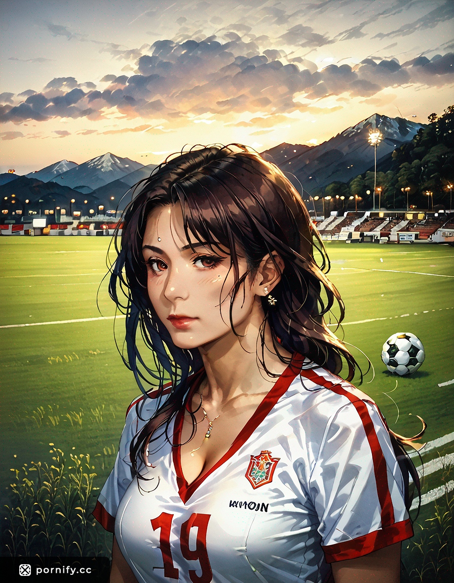Asian MILF Soccer Girl - Anime Art Back View ⚽🎨