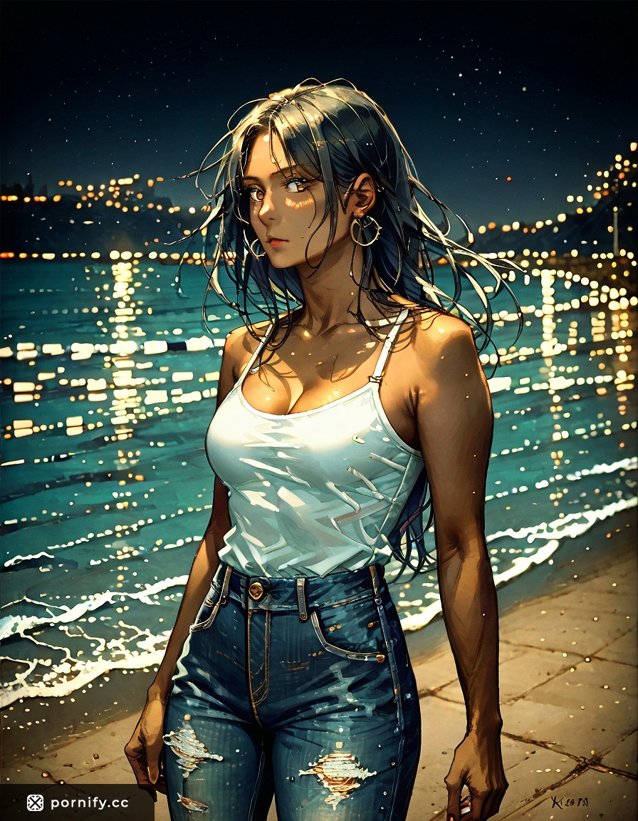 Anime Olive-Skin Beauty in Jeans Back View 🌟👖