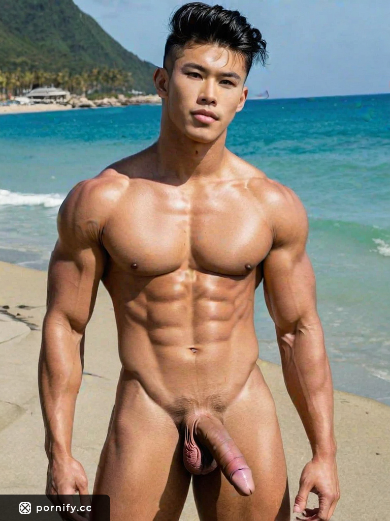 Explosive Asian Teen Muscle Huge Cock Beach Foot Fetish