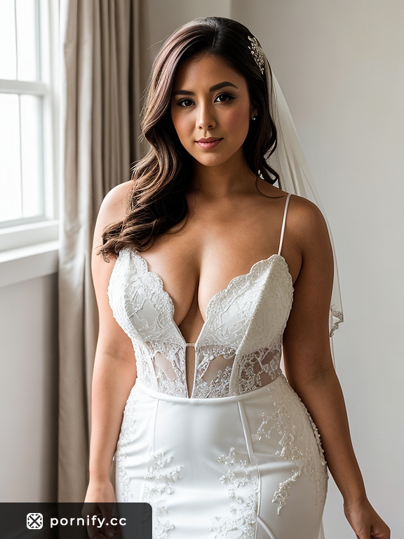 Curvy Brunette in Wedding Dress - Bedroom Glam 💒🔥
