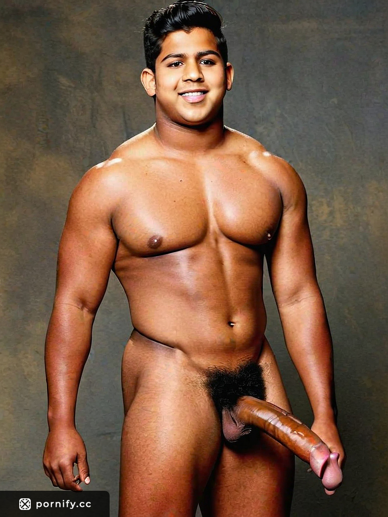 Huge Dick Indian Teen Boy Squatting in Natural Pose