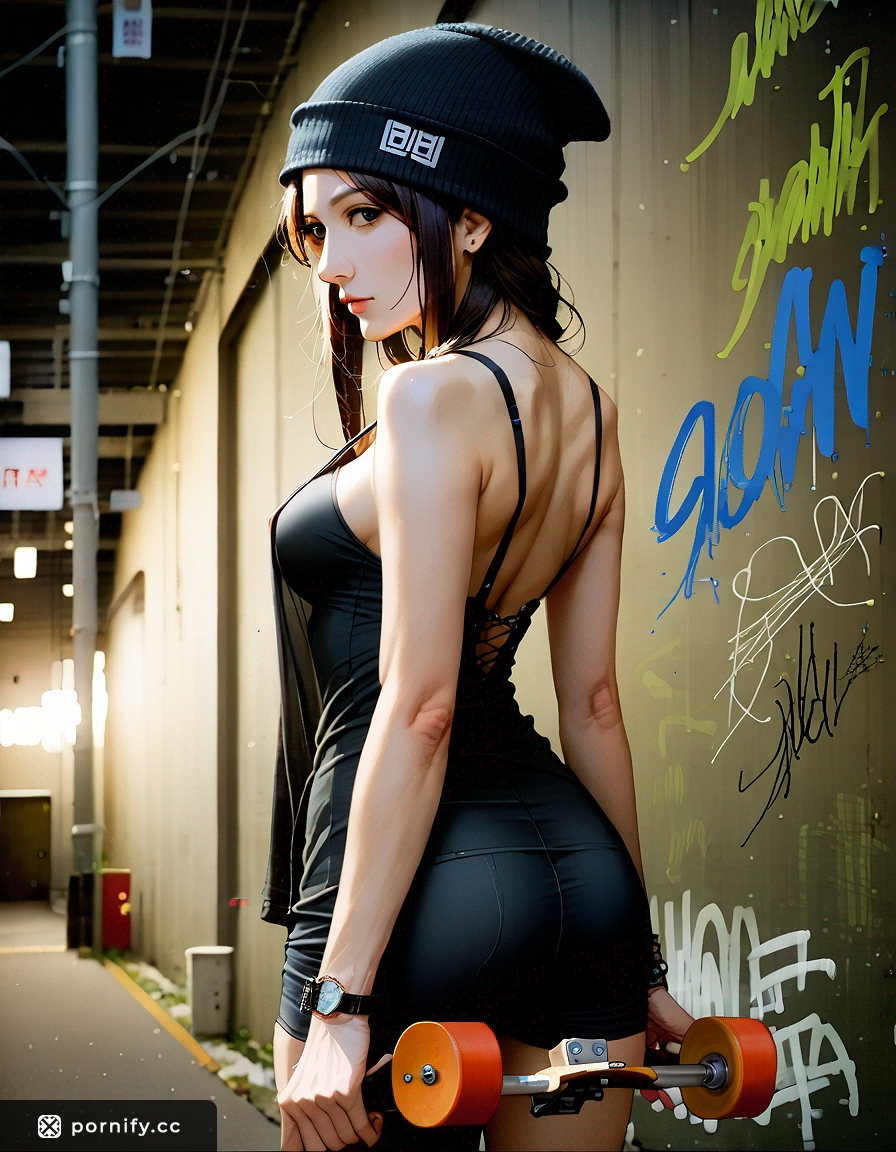 Skatepark Anime Girl Back View 🌸🛹